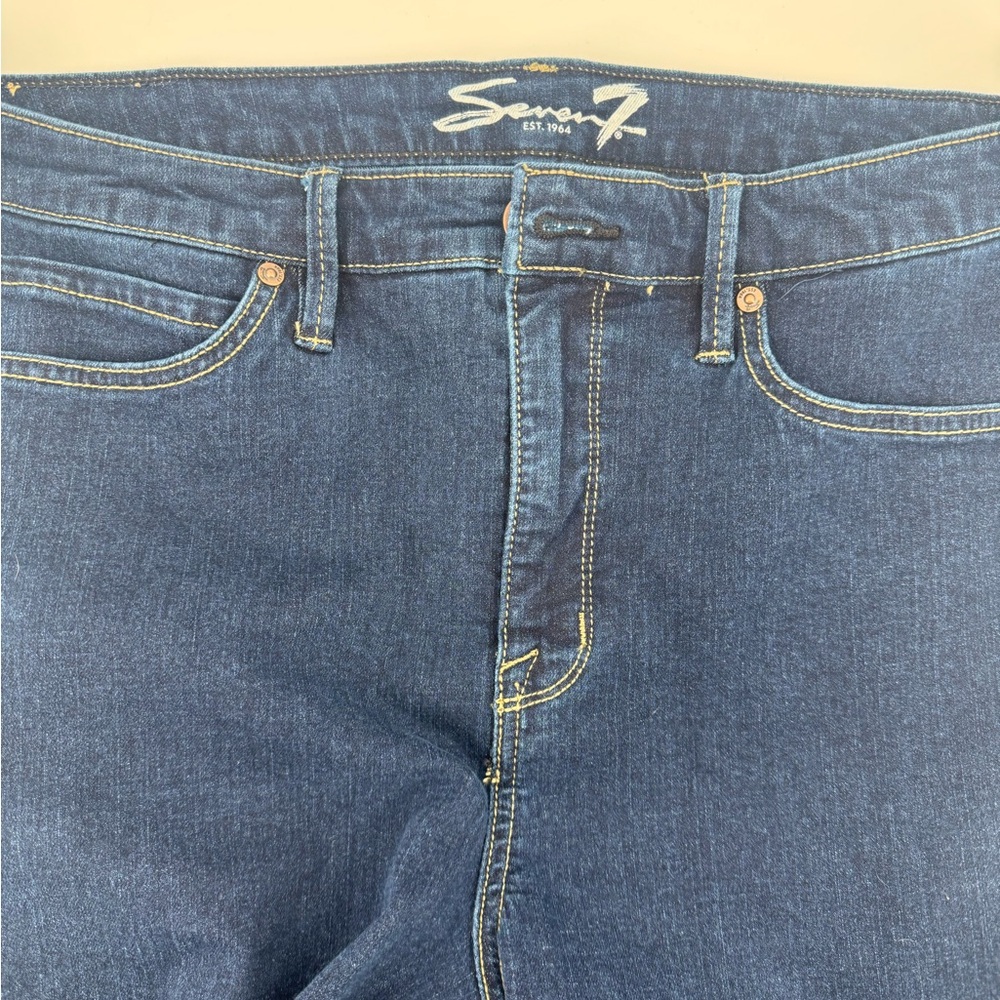 Seven7 Women’s Classic Skinny Navy Straight Jeans size 12 - Picture 6 of 7
